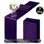 Obrus satynowy 30x274 bieżnik fiolet