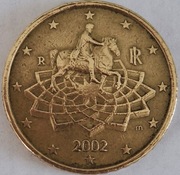 Moneta 50euro centów Włoska rzadka