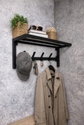 Stylowy wieszak ścienny z półka do przedpokoju w stylu LOFT