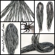 Dredloki wełniane -Szara pajęcza sieć- set 30 DE