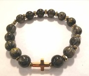 RÓŻANIEC bransoletka dziesiątka hematyt żywica czarna 10 mm