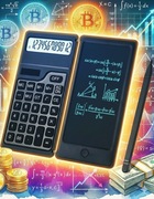 Kalkulator solarny 2w1 z tabletem do notatek skladany 12 cyfrowy LCD