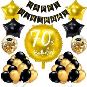 Zestaw dekoracji na 70 urodziny baner balony
