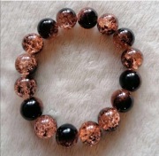 Czarno- brązowa bransoletka crackle