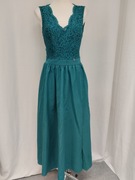 s.Moriss damska sukienka koronkowa zielona sylwester wesele S/36