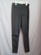 Spodnie czarne welurowe 38/M La Manuel z dziurami