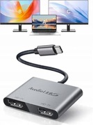 Adapter USB-C na 2x HDMI Hub avedio links Dual 4K 60Hz/30Hz DP Alt Mod