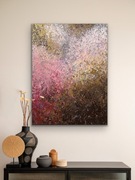 Obraz abstrakcja brąz róż ze strukturą 80x60cm ręcznie malowany