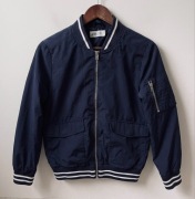 Cienka kurtka chłopięca bomberka granat H&M 128cm wiosenna przejściówka