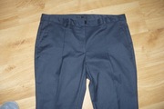 Spodnie Zara r. XL, garniturowe, granatowe, paseczki, okazja!