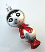 Bombki choinkowe szklane Lala kształtka wzór retro jak prl 