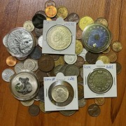 Zestaw ponad 100 Starych Monet Polska IIRP USA Dolar Rosja Rubel Koala Liść