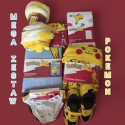 Mega zestaw Pokemon: majtki onessie pościel prześcieradło koc piżama buty