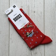 Czerwone skarpety świąteczne Happy Socks Red Santa Sleigh 36-40 P003277