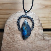 Amulet/wisior kamień naturalny labradoryt vintage