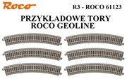 GLEDZIU KOLEJKA MAKIETA ROCO TORY ŁUKOWE GEOLINE R3 61123 6 SZTUK