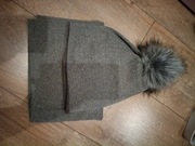 Czapka z kominem dziewczęca 