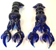 Duże Kobaltowe Szklane Homary 28 cm. Styl Skandynawski