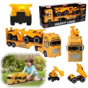 Auto LAWETA budowlana z dźwiękami TRANSPORTER - wywrotka, koparka