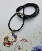 Hello Kitty z Misiem bajkowy naszyjnik kolia Modny uroczy kawaii cute