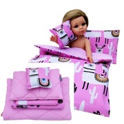 Poszewki + wkłady - Pościel Alpaki Lamy dla lalki typu Paola, Barbie
