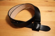 Czarny skórzany pasek - rękodzieło, handmade