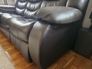 DWIE SKÓRZANE KANAPY: 2 (z funkcją relaks) + 3 (z funkcją spania)