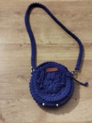 Nowa ręcznie robiona fioletowa torebka na ramię ze sznurka