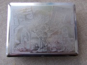 Szkatułka Toruń metaloplastyka z PRL-u