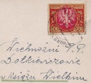 Znaczek Fi 136 Duży orzeł na kartce z obiegu - 1922 rok