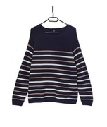 Sweter Paski Pasy Bawełna Granatowy Beżowy Klasyczny C&A |R. L