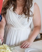 Jak NOWA! Długa sukienka ślubna L/XL ŚLUB CYWILNY  wizytowa CHRZCIN w