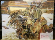 reprodukcja J.Kossaka ranny kirasjier i dziewczyna