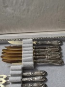 Sztućce WMF – srebro próba 800 – komplet deserowy  piękne zdobienia vintage