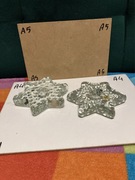 świeczniki szklane gwiazdki z bąbelkami vintage