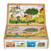 Puzzle drewniane z bohaterami Astrid Lindgren 4 plansze