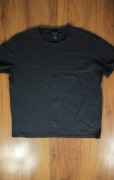 T-shirt H&M r. XL szary bawełniany męski kr rękaw gładki bez nadruku 