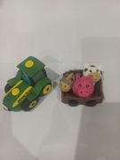 Zestaw z masy cukrowej na tort traktor zwierzatka farma 
