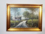 Stary obraz na płótnie sygnowany 