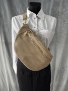 Nerka torebka beżowa skóra naturalna Włoska - nowa