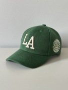 Nowa czapka LA zielona ze złotym haftem 3D - unisex