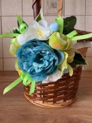 Dekoracja do koszyczka Wielkanocnego STROIK kwiaty na koszyk Wielkanocny