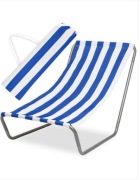 Leżak ogrodowy plażowy składany plus Torba z uchwytem - niebieski w paski