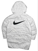 Biała Kurtka parka pikowana Nike Sportowa Logo Haft adidas north 00 90