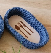 Koszyk na sztućce ze sznurka szydełko