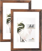 2 szt Ramka Drewno na zdjęcia A4 / 15x20 cm – kolor Brąz 