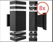 Lampa zewnętrzna 8 sztuk kinkiet zewnętrzny ścienny elewacyjny gu10