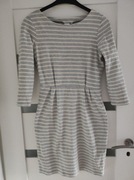 InWear super ołówkowa sukienka w paski bawełniana M szara 
