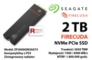 NOWY! Dysk SSD Seagate Firecuda NVMe 2TB PCIe M.2 Gwarancja Producenta!