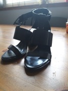 sandały na szerokim obcasie, czarne, Zalando